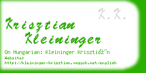 krisztian kleininger business card